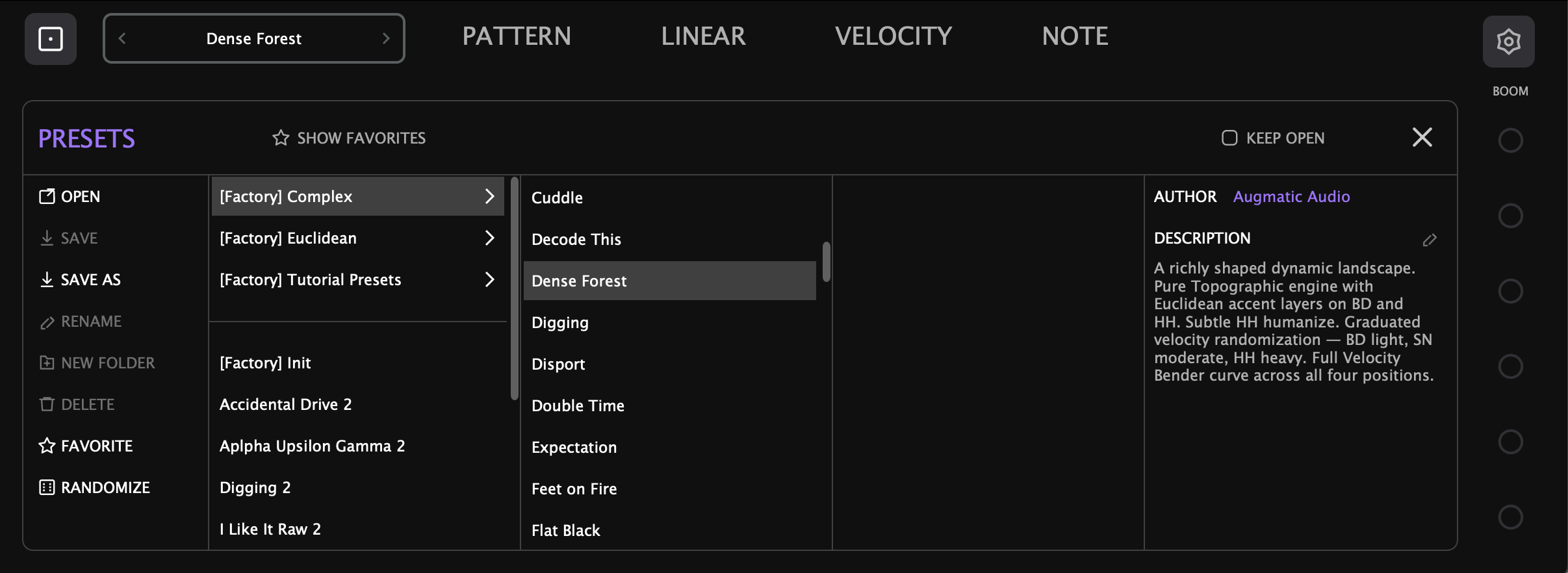 Augmatic GRE &mdash; Preset Browser