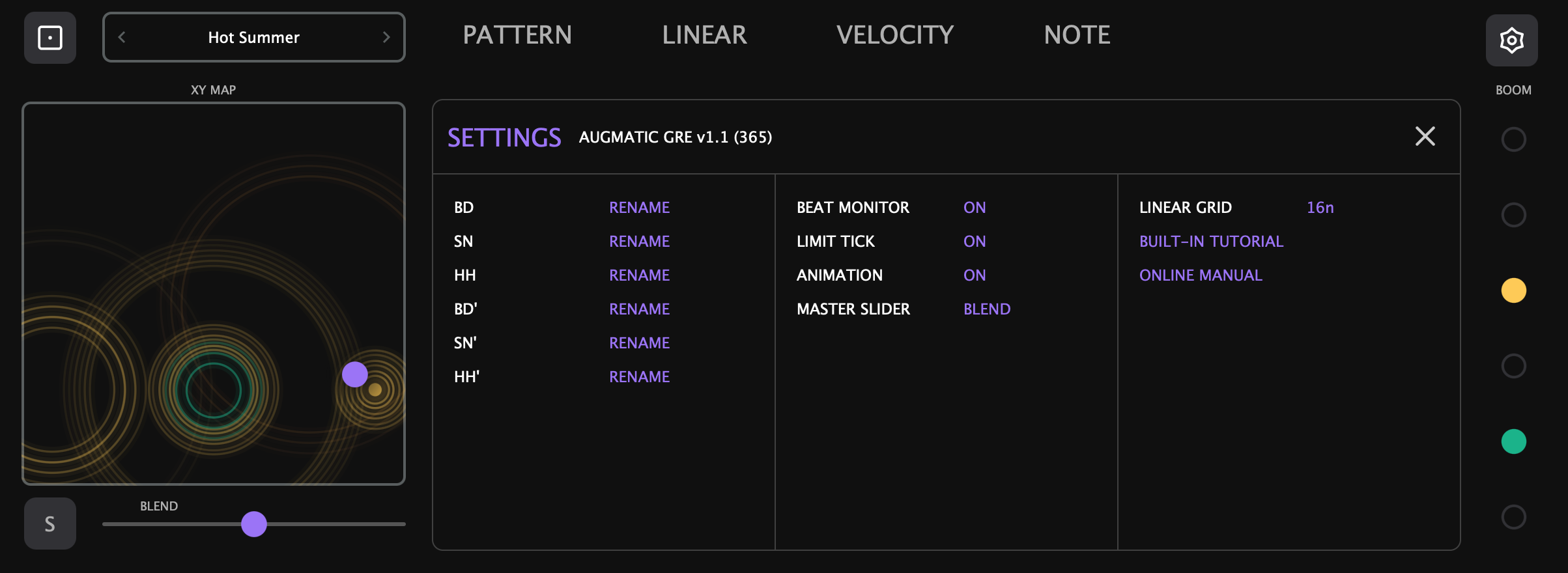 Augmatic GRE &mdash; Settings